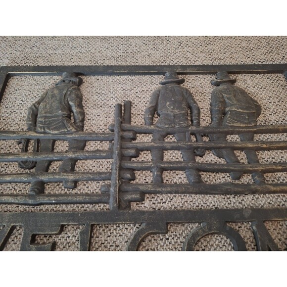 Cowboys Rodeo Cut‎ out Cast Iron Metal Wall Hanging Silhouette Equestrian Decor - Picture 6 of 6